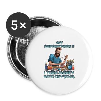 CrystalArtisans Cadeau de culture de cristal - Lot de 5 grands badges (56 mm) - blanc - Devant