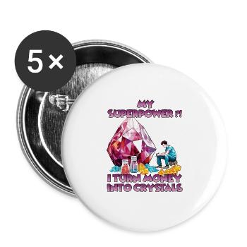 Aventure de cristal pour les explorateurs et les - Lot de 5 grands badges (56 mm) - blanc - Devant