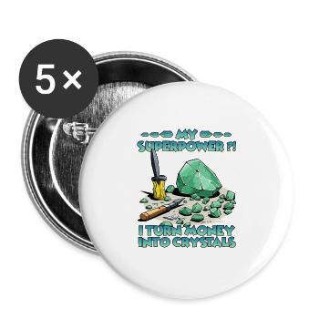 T-shirt Fans de cristal Cultiver soi-même de - Lot de 5 grands badges (56 mm) - blanc - Devant