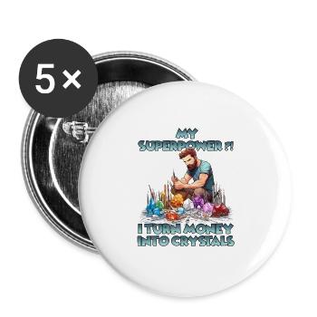 Cadeau Sparkling Creations cultivateur de cristal - Lot de 5 grands badges (56 mm) - blanc - Devant
