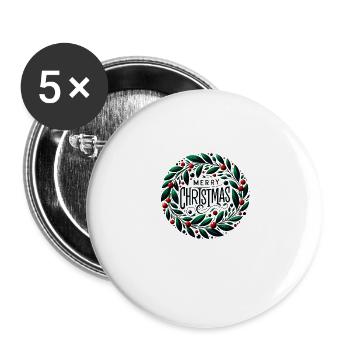 Frohe Weihnachten Design Lustiges Geschenk für Weihnachtsliebhaber - Buttons groß 56 mm (5er Pack) - Weiß - Vorne