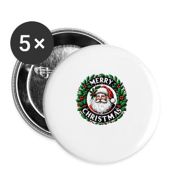 Frohe Weihnachten Design Lustiges Geschenk für Weihnachtsliebhaber - Buttons groß 56 mm (5er Pack) - Weiß - Vorne