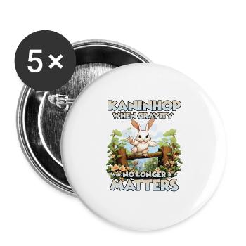 JoyfulHops Joy of jumping with these rabbit hops - Buttons large 2.2''/56 mm (5-pack) - white - Front