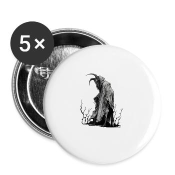 Krampus Böser Weihnachtsmann Geschenk Krampus - Buttons groß 56 mm (5er Pack) - Weiß - Vorne