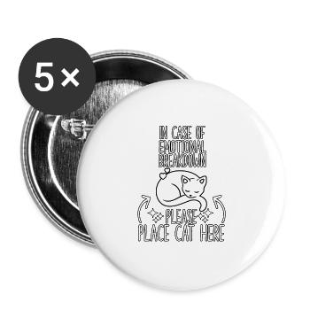 Katzen sagen kuscheln Outfit Katzen kuscheln - Buttons groß 56 mm (5er Pack) - Weiß - Vorne