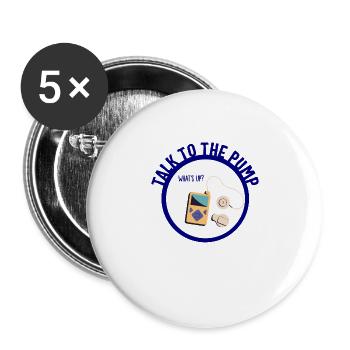 Diabetes Awareness Shirt, Talk To The Pump Tee, - Buttons large 2.2''/56 mm (5-pack) - white - Front