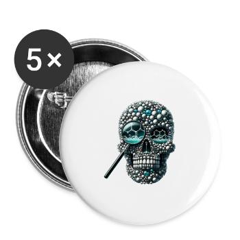 Molecular Skull Shirt Mole Day Science Enthusiast - Buttons large 2.2''/56 mm (5-pack) - white - Front