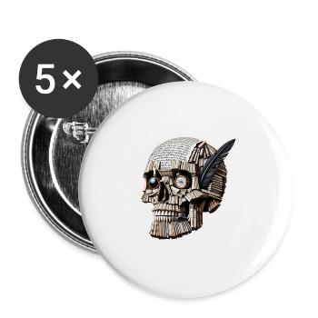 Littéraire Lore Skull Tee Classique du professeur d’anglais - Lot de 5 grands badges (56 mm) - blanc - Devant