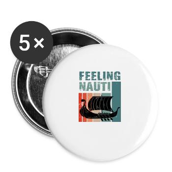funny sail hobby sailor accessories motorboat - Buttons large 2.2''/56 mm (5-pack) - white - Front