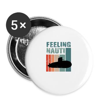 Lustige Hobby Segler Mütze Segeln Kapitän - Buttons groß 56 mm (5er Pack) - Weiß - Vorne