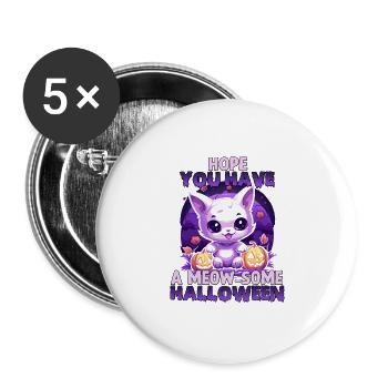 Kawaii Stuff Halloween Cats Costume Gift - Buttons large 2.2''/56 mm (5-pack) - white - Front