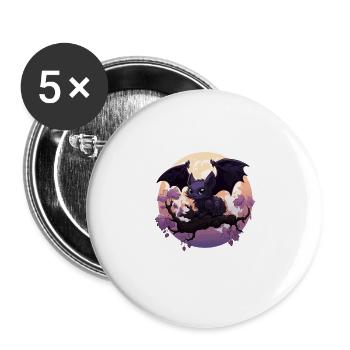 Kawaii Halloween Bat Chibi Bat - Buttons large 2.2''/56 mm (5-pack) - white - Front