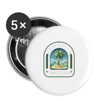 Gasparilla 2024 Coin Palm Tampa FL - Lot de 5 grands badges (56 mm) - blanc - Devant