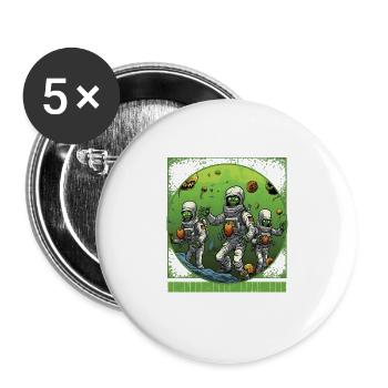 Tee-shirt Zombie de l’espace, Sweatshirt citrouille Alien, OVNI - Lot de 5 grands badges (56 mm) - blanc - Devant