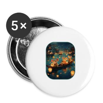 Lanterne Festival souris Miniature Wonder T Shirt 1 - Lot de 5 grands badges (56 mm) - blanc - Devant
