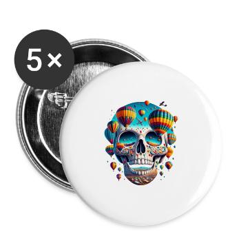 Soaring Spirit Skull Shirt Balloon Fiesta Flight - Buttons large 2.2''/56 mm (5-pack) - white - Front