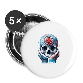 Embrace of Hope Skull Shirt ALS Awareness and - Buttons large 2.2''/56 mm (5-pack) - white - Front