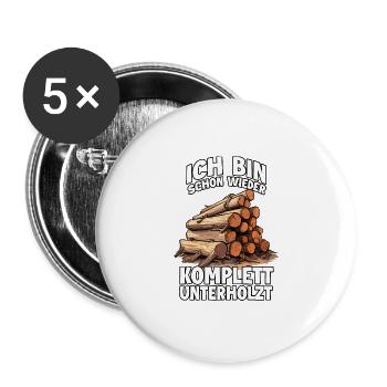 Bûcheron T Forestier et Charpentier T pour - Lot de 5 grands badges (56 mm) - blanc - Devant