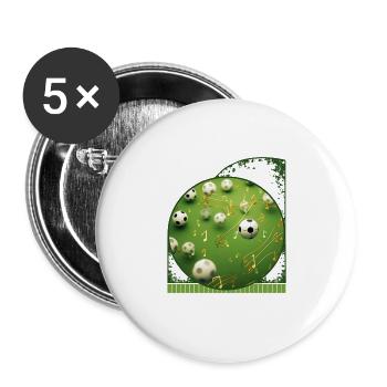 Notes de musique comme balles de pickleball créatives - Lot de 5 grands badges (56 mm) - blanc - Devant