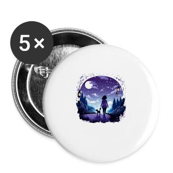 Hundebesitzerin Hundemama T-shirt Gassi T Frauen - Buttons groß 56 mm (5er Pack) - Weiß - Vorne