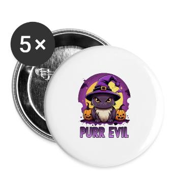 Halloween Cats Costume Trick or Treat Halloween - Buttons large 2.2''/56 mm (5-pack) - white - Front
