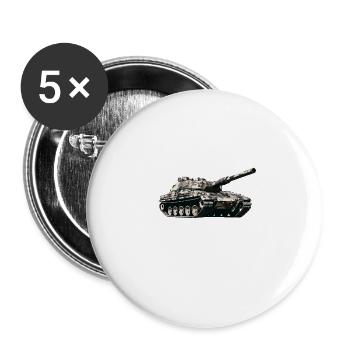 Panzerhaubitze Panzer T Soldaten 1942 Kampfpanzer - Buttons groß 56 mm (5er Pack) - Weiß - Vorne