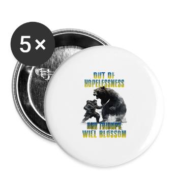 Ukraine T Soutien aux soldats de l'Ukraine - Lot de 5 grands badges (56 mm) - blanc - Devant