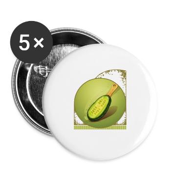 Sliced Pickle As Pickleball Paddle Creative Humor - Buttons large 2.2''/56 mm (5-pack) - white - Front