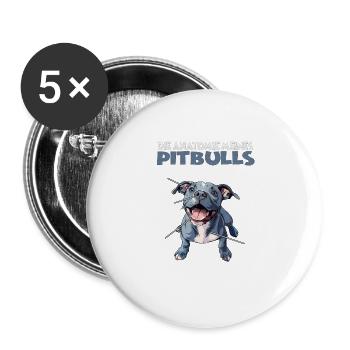 Drôle Américain Staffordshire Chien Propriétaire Pitbull - Lot de 5 grands badges (56 mm) - blanc - Devant