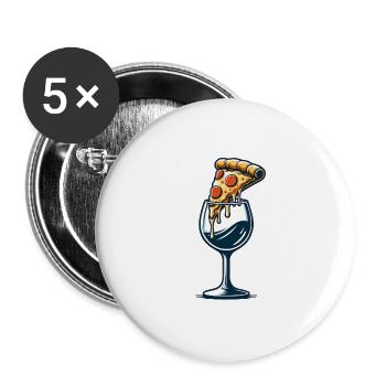Pizza Recovery Freedom Inspirierend - Buttons groß 56 mm (5er Pack) - Weiß - Vorne