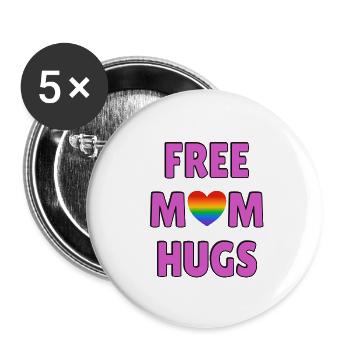 Kostenlose Mama-Umarmungen - Buttons groß 56 mm (5er Pack) - Weiß - Vorne