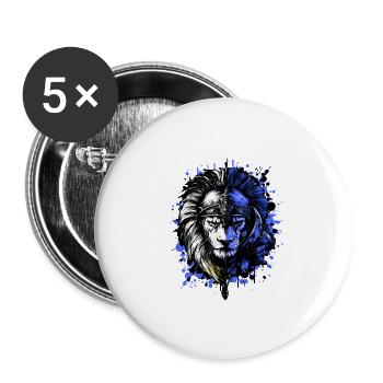 Lion Spartan Sparta Helmet - Buttons large 2.2''/56 mm (5-pack) - white - Front