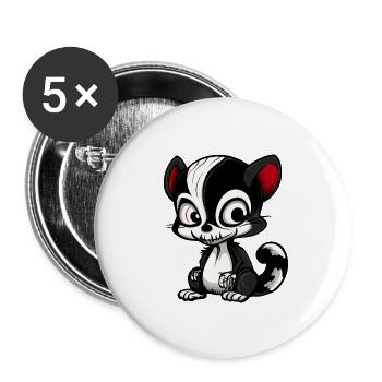 Stinktier Halloween Lustig Zombie - Buttons groß 56 mm (5er Pack) - Weiß - Vorne