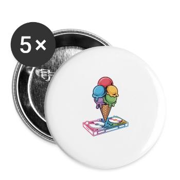 Dj Cream Turntable Artwork - Lot de 5 grands badges (56 mm) - blanc - Devant