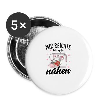 Näherin Geschenk Näherinnen Schneiderinnen - Buttons groß 56 mm (5er Pack) - Weiß - Vorne