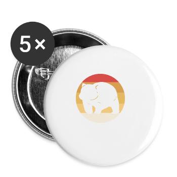 Wombat at sunset. Zookeeper. Gift - Buttons large 2.2''/56 mm (5-pack) - white - Front