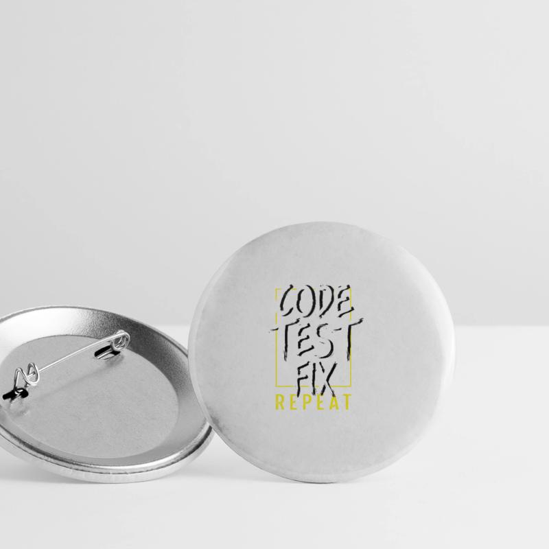 Code-Test-Fix. Computertechniker Gift Buttons groß 56 mm (5er Pack)