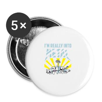 Je suis dans Metal Pedia Dentist Gift - Lot de 5 grands badges (56 mm) - blanc - Devant