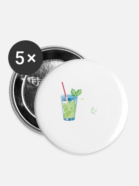 Mojito -Diät Starker Trinker Geschenk - Buttons groß 56 mm (5er Pack) - Weiß