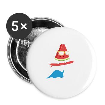 Wassermelonensurfen Windsurfer Geschenk - Buttons groß 56 mm (5er Pack) - Weiß - Vorne