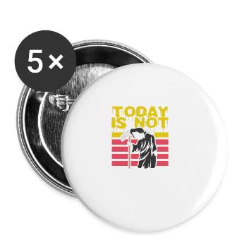 Not My Day Hopeful Person Gift - Buttons large 2.2''/56 mm (5-pack) - white - Front
