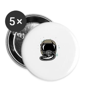 Pilot Helmet Student Pilot Gift - Buttons large 2.2''/56 mm (5-pack) - white - Front