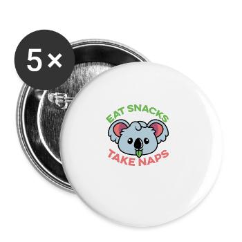 Les siestes gardent le poison des gourmets - Lot de 5 grands badges (56 mm) - blanc - Devant