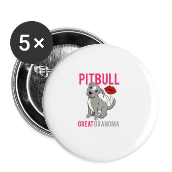 Pitbull Great-Grandmother Vintage Quote Pit Bull Terrie - Buttons large 2.2''/56 mm (5-pack) - white - Front