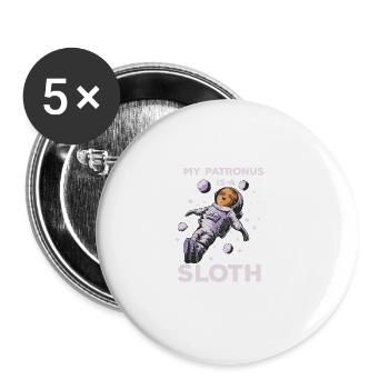 Mein Patronus lustiger Zitat Faultier magischer Fa - Buttons groß 56 mm (5er Pack) - Weiß - Vorne