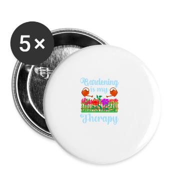 Lustige Zitat Gardenner Gartenarbeit ist meine The - Buttons groß 56 mm (5er Pack) - Weiß - Vorne