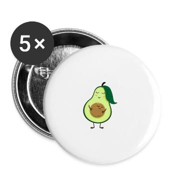 Avocado - Pregnancy Announcement Mother Mamacado - Buttons large 2.2''/56 mm (5-pack) - white - Front