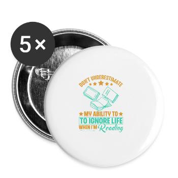 Don't underestimate my ability if I - Buttons large 2.2''/56 mm (5-pack) - white - Front