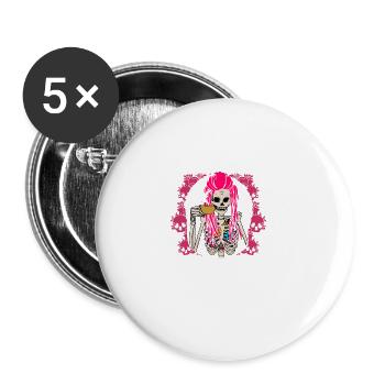 Ich bin hier, begrüßen Sie lustige sarkastische Hu - Buttons groß 56 mm (5er Pack) - Weiß - Vorne