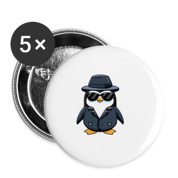 Mr. Penguin - Buttons large 2.2''/56 mm (5-pack) - white - Front